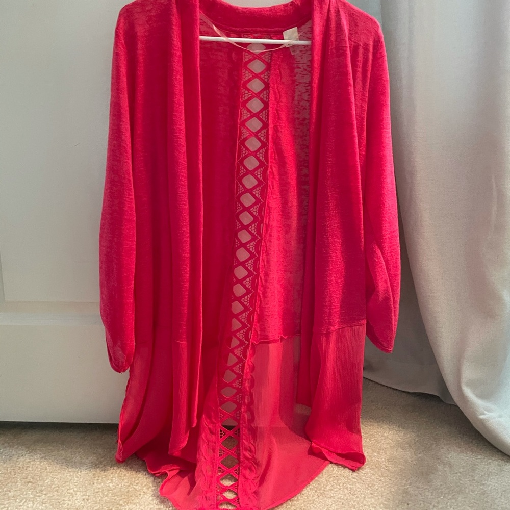 Pink cardigan